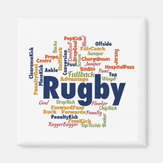Rugby Word Cloud Magnet