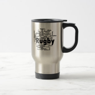 Rugby Word Cloud Reisebecher