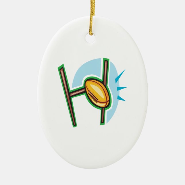 Rugby-Ziel Keramik Ornament (Vorne)