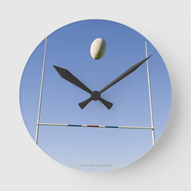 Rugby-Ziel Runde Wanduhr (Vorderseite)