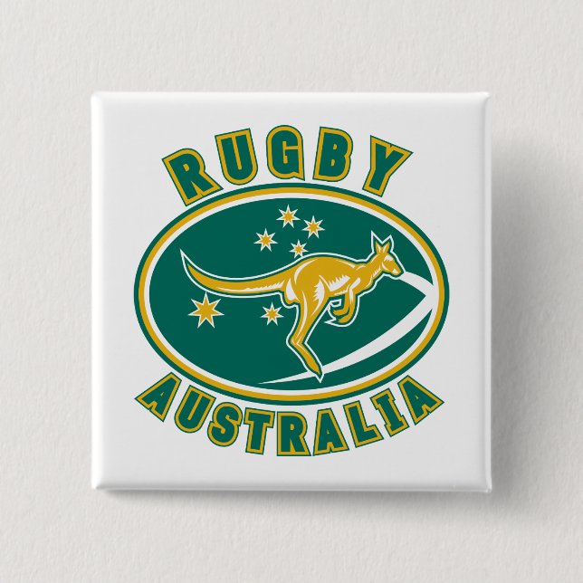 Rugbyaustralien-Känguru Wallabyaustralier Button (Vorderseite)