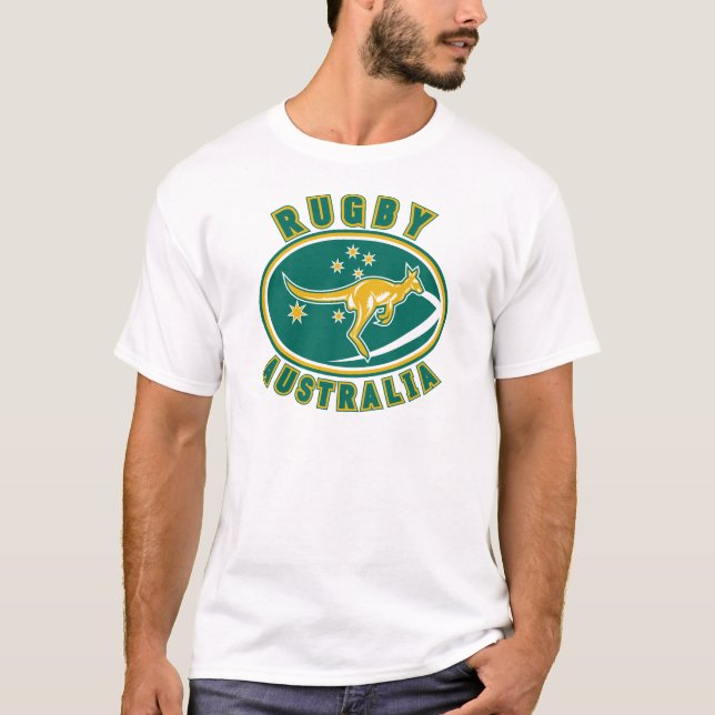 Rugbyaustralien-Känguru Wallabyaustralier T-Shirt (Vorderseite)