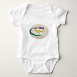 Rugbyball-Australien-Känguru Wallaby Baby Strampler