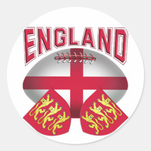 Rugbyball-Flagge von England Runder Aufkleber