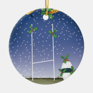 Rugbyweihnachten Keramik Ornament