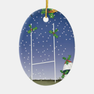 Rugbyweihnachten Keramikornament