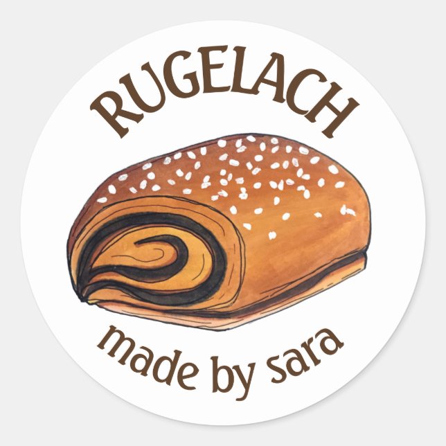 Rugelach Konditorei hausgemacht von Runder Aufkleber (Vorderseite)