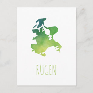 Rügen Map Postkarte