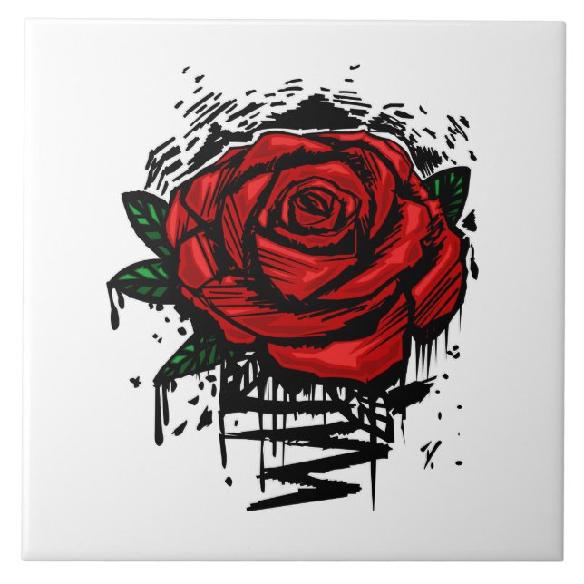 Rugge Rose Fliese (Vorderseite)