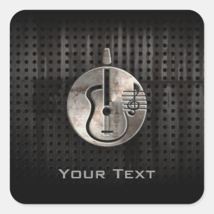 Rugged Acoustic Guitar Quadratischer Aufkleber