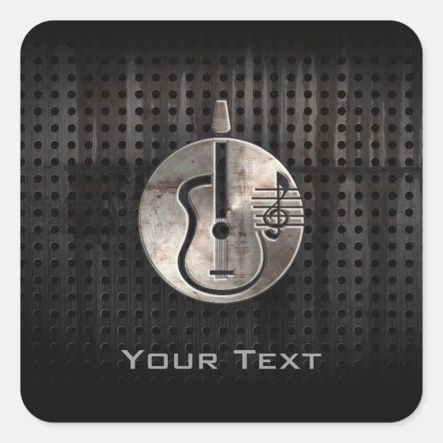 Rugged Acoustic Guitar Quadratischer Aufkleber (Vorderseite)