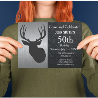 Rugged Adult Deer Junting Birthday Einladungen