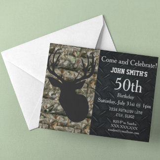 Rugged Adult Deer Junting Birthday Einladungen