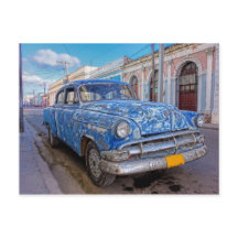 Rugged American Auto in Cienfuegos, Kuba Postkarte