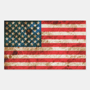 Rugged American Flag Rechteckiger Aufkleber