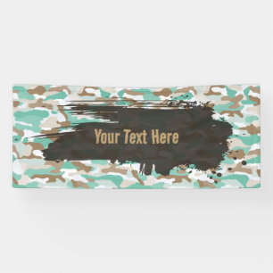 Rugged Aqua Camouflage Long Banner