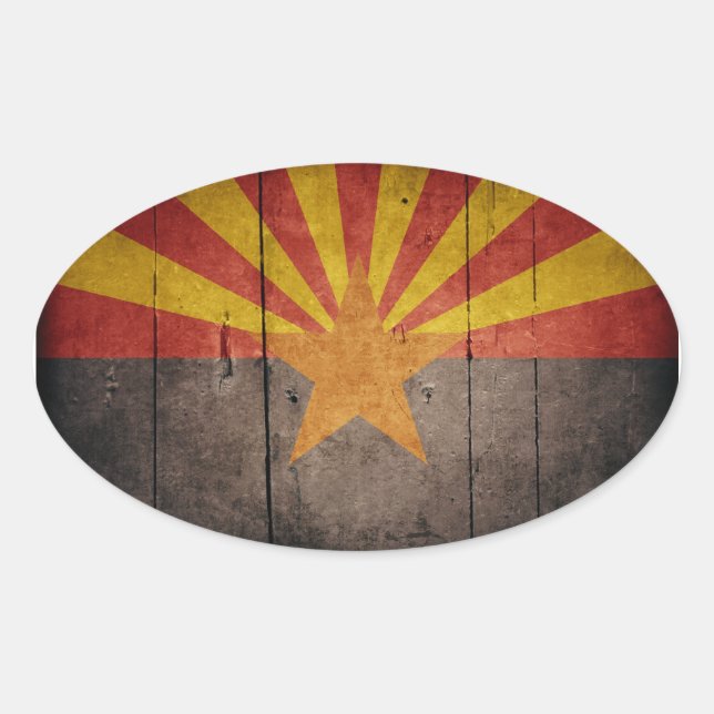 Rugged Arizona Flag Ovaler Aufkleber (Vorderseite)