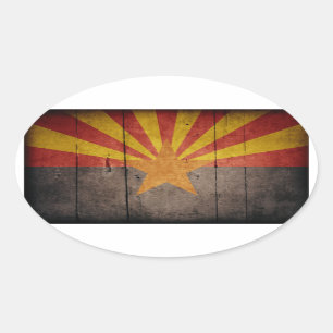 Rugged Arizona Flag Ovaler Aufkleber