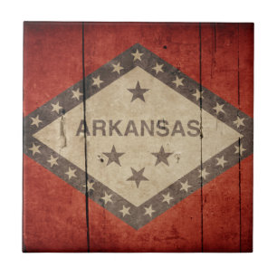 Rugged Arkansas Flag Fliese