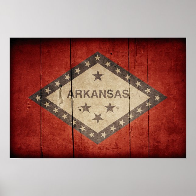 Rugged Arkansas Flag Poster (Vorne)
