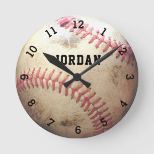 Rugged Baseball Personalisiert Runde Wanduhr