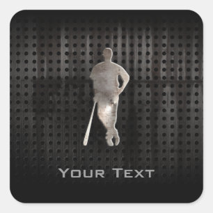 Rugged Baseball Quadratischer Aufkleber