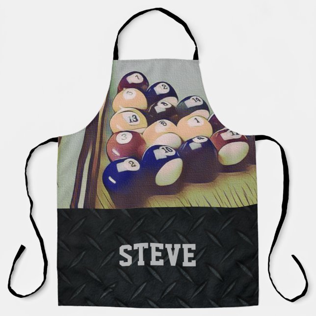 Rugged Billard Name Cool Men's Sports Hobby Schürze (Vorderseite)