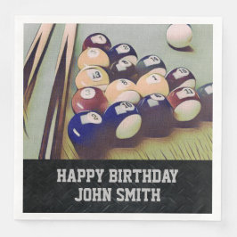 Rugged Billiards Men's Birthday Napkins Serviette