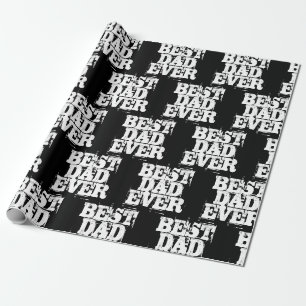 Rugged Black Best Vater je Typografie Geschenkpapier
