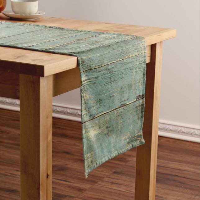 Rugged Blue Planks Lumber Kurzer Tischläufer (Beispiel)