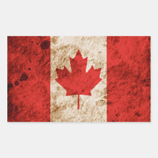 Rugged Canadian Flag Rechteckiger Aufkleber