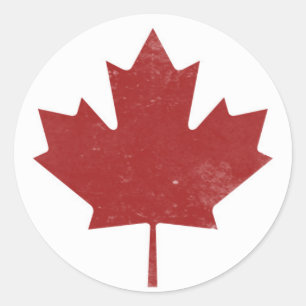 Rugged Canadian Maple Leaf Runder Aufkleber