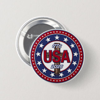 Rugged Cross USA 1776-2026 Button