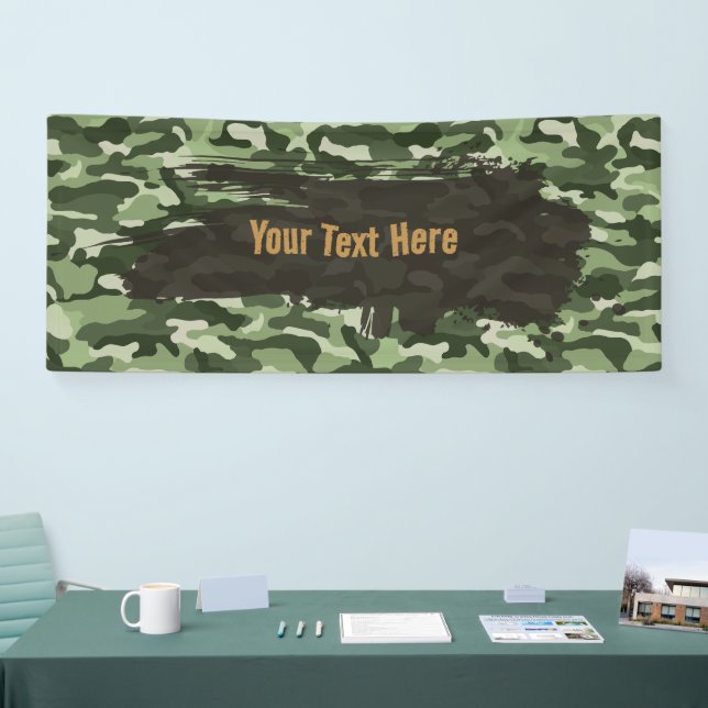 Rugged Green Camouflage Long Banner (Messe)