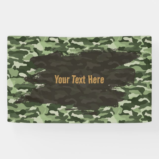 Rugged Green Camouflage Personalisiert Banner (Horizontal)