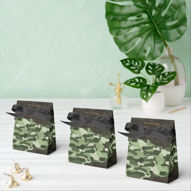 Rugged Green Camouflage Personalisiert Gefälligkei Geschenkschachtel (Zahlreiche)