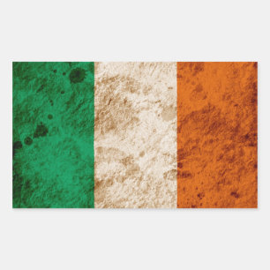 Rugged Irish Flag Rechteckiger Aufkleber