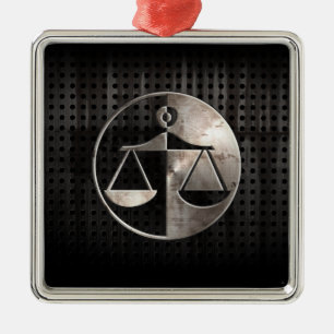 Rugged Justice Scales Silbernes Ornament