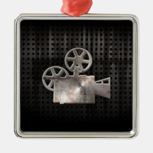Rugged Movie Camera Silbernes Ornament