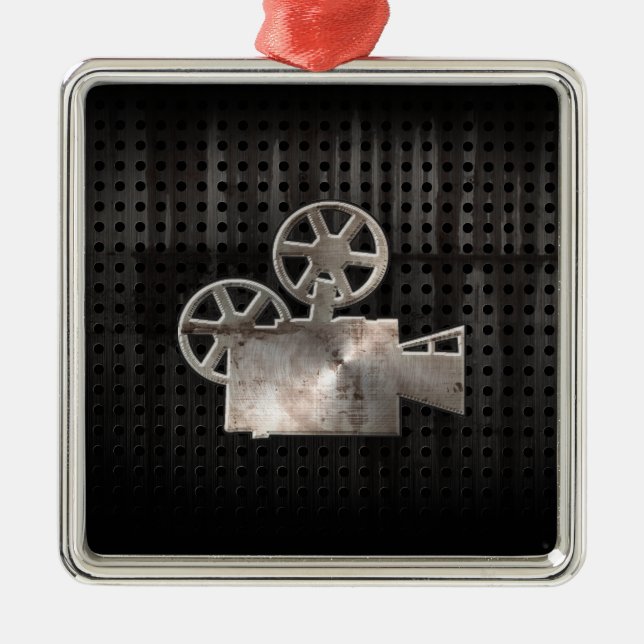 Rugged Movie Camera Silbernes Ornament (Vorne)