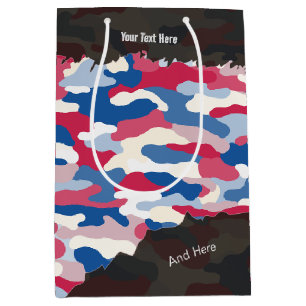 Rugged Patriotic Camouflage Personalisiert Mittlere Geschenktüte