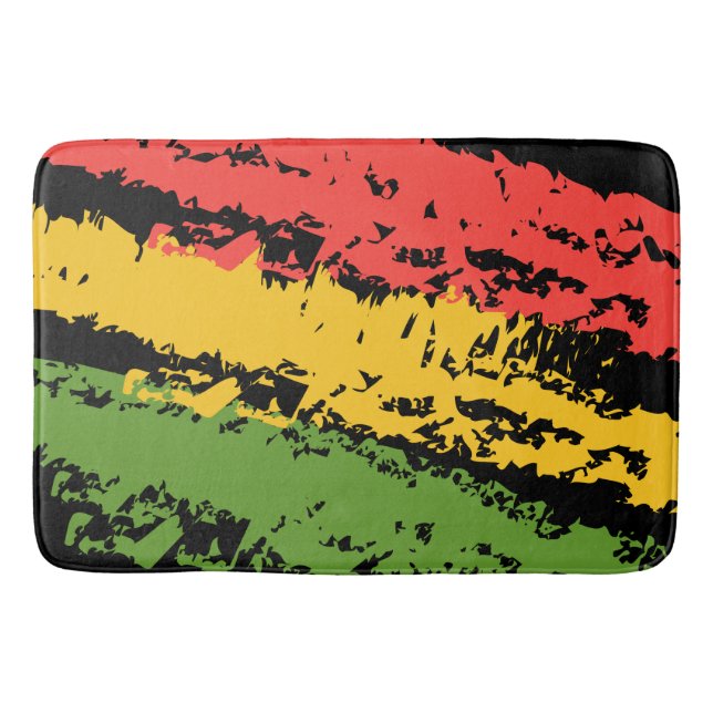Rugged Rasta Stripes Design Bath Mat Badematte (Vorderseite)