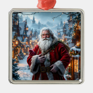 Rugged Santa Ornament Aus Metall
