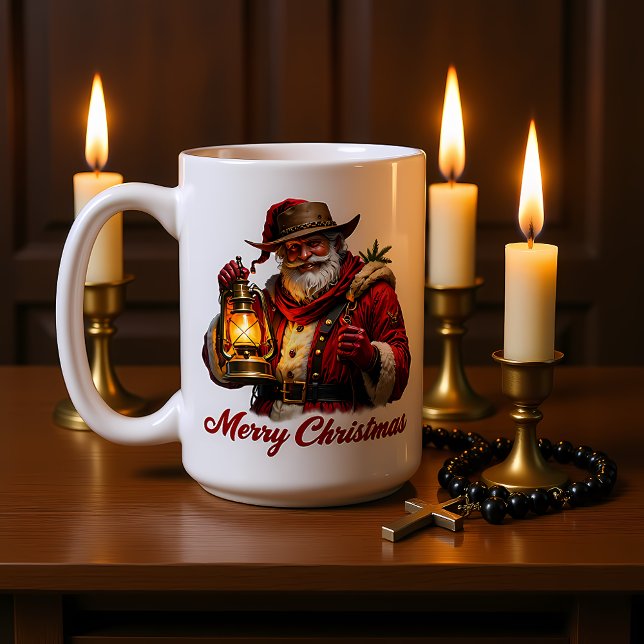 Rugged Santa's Christmas Lantern Kaffeetasse (Von Creator hochgeladen)