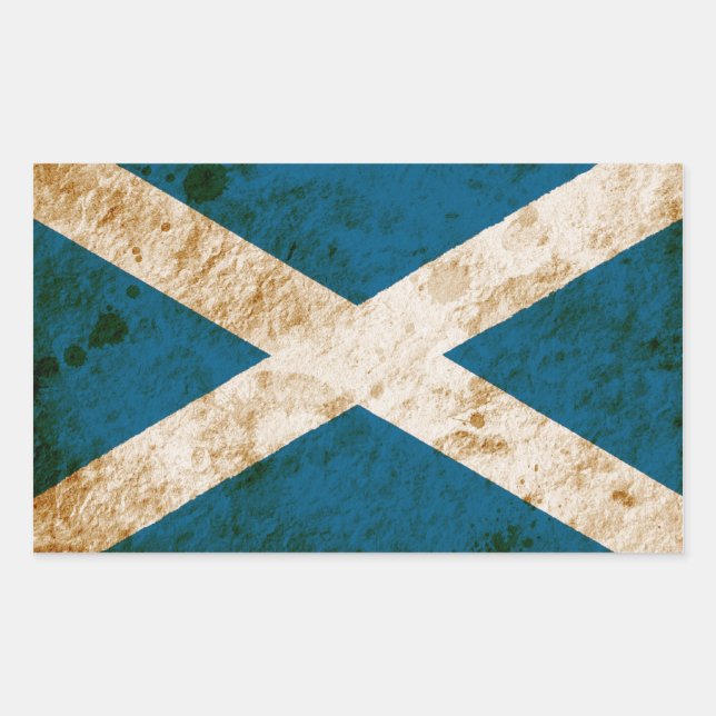 Rugged Scottish Flag Rechteckiger Aufkleber (Vorderseite)