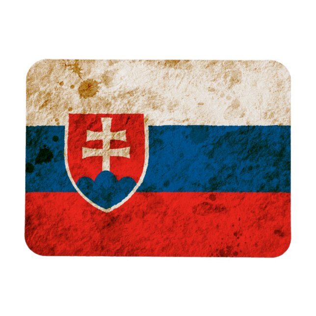 Rugged slowakische Flagge Magnet (Horizontal)