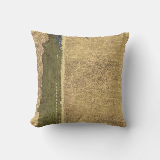 Rugged Tan and Forest Green Throw Kissen (Vorderseite)