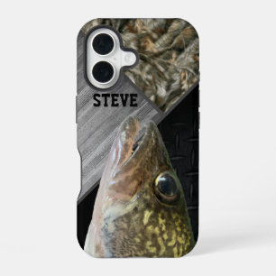 Rugged Walleye Angeln Camo Name Herren Cool iPhone 16 Hülle