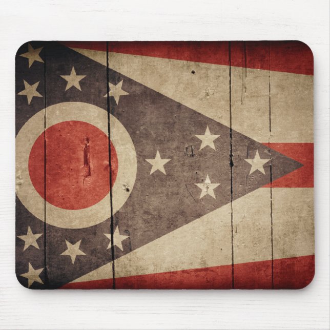 Rugged Wood Ohio Flag Mousepad (Vorne)