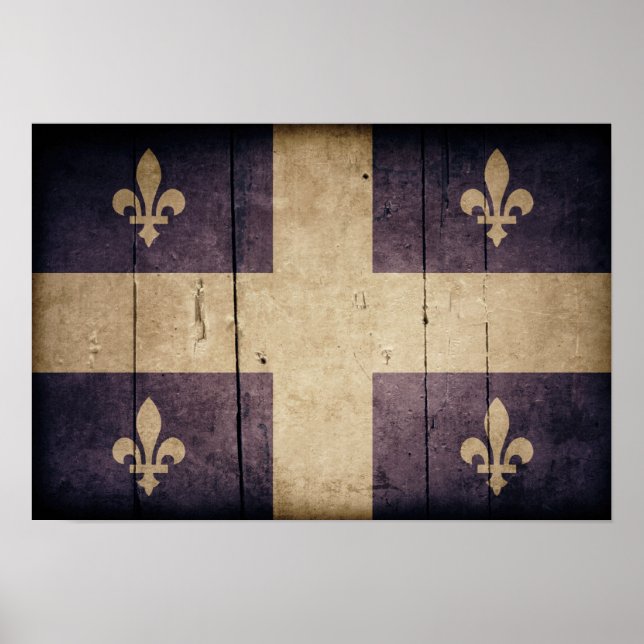 Rugged Wood Quebec Flag Poster (Vorne)